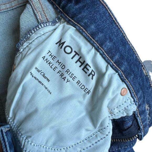 NWT Mother The Mid Rise Rider Ankle Fray Denim in Local Charm 25 - Picture 7 of 12